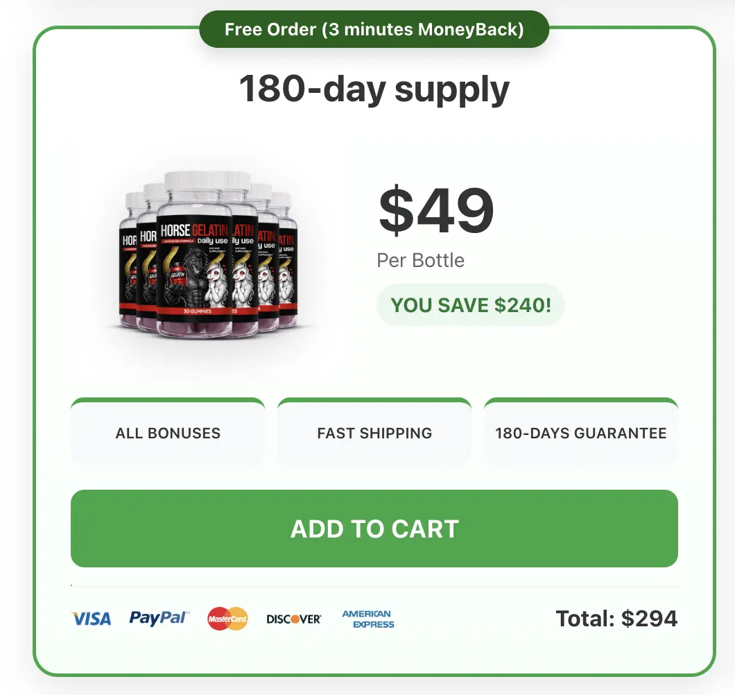 Horse Gelatin six bottle package